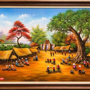 Tranh đồng quê tranh chợ quê đồng quê nhộn nhịp