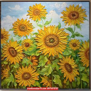 Tranh hoa hướng dương đẹp