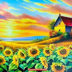 Tranh hoa hướng dương đẹp sang trọng