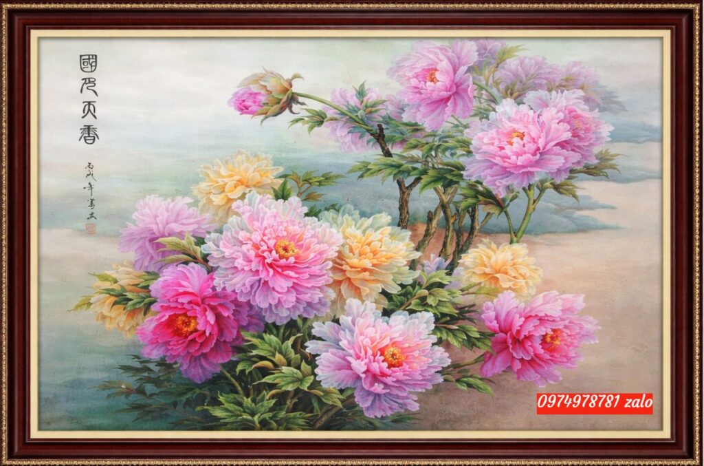 Tranh hoa mẫu đơn