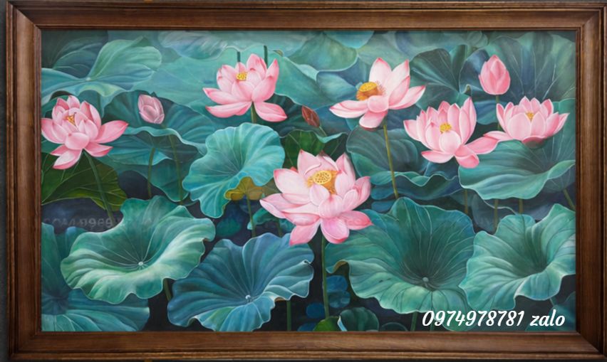 Tranh hoa sen, tranh hoa sen tinh tế