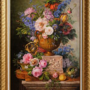 Tranh hoa tĩnh vật cổ điển sơn dầu