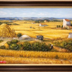 Tranh Van gogh, tranh sơn dầu lúa mì vangogh khung Gỗ