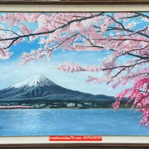 Tranh núi phú sĩ sơn dầu đẹp nhất sang trọng