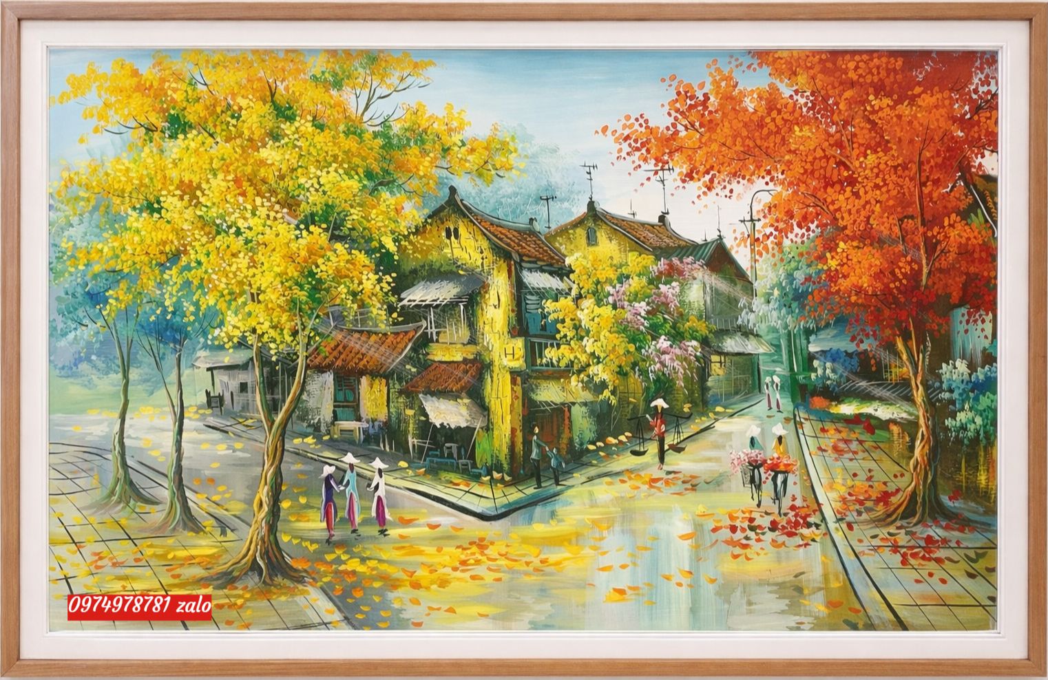 Tranh phố cổ hà nội mùa thu đẹp