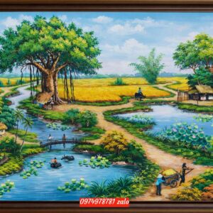 Tranh phong cảnh đồng quê việt nam, tranh đồng quê