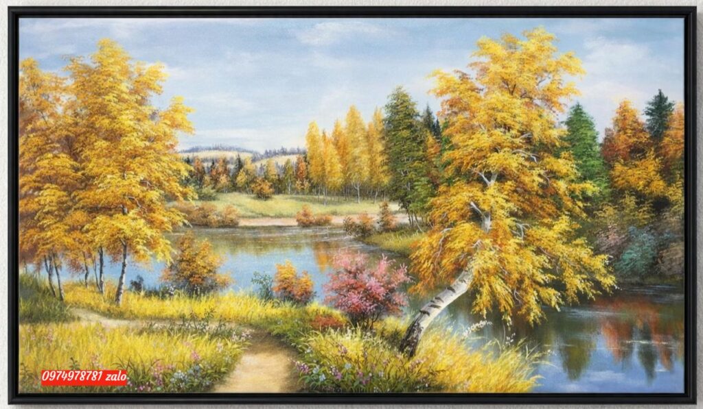 Tranh sơn dầu phong cảnh mua thu châu âu