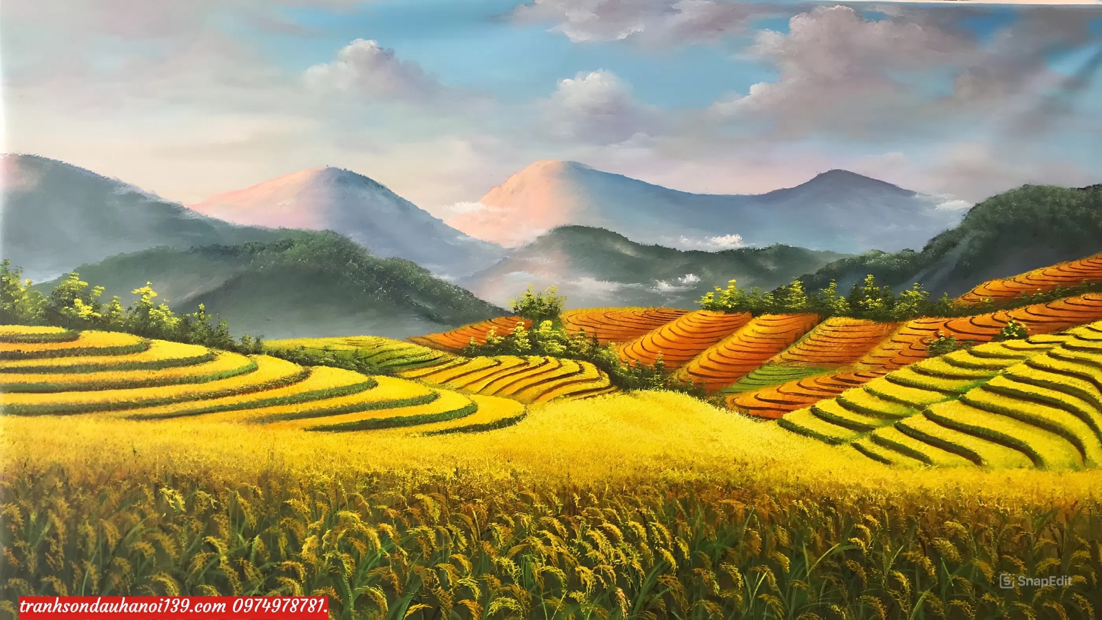 Tranh ruộng bậc thang