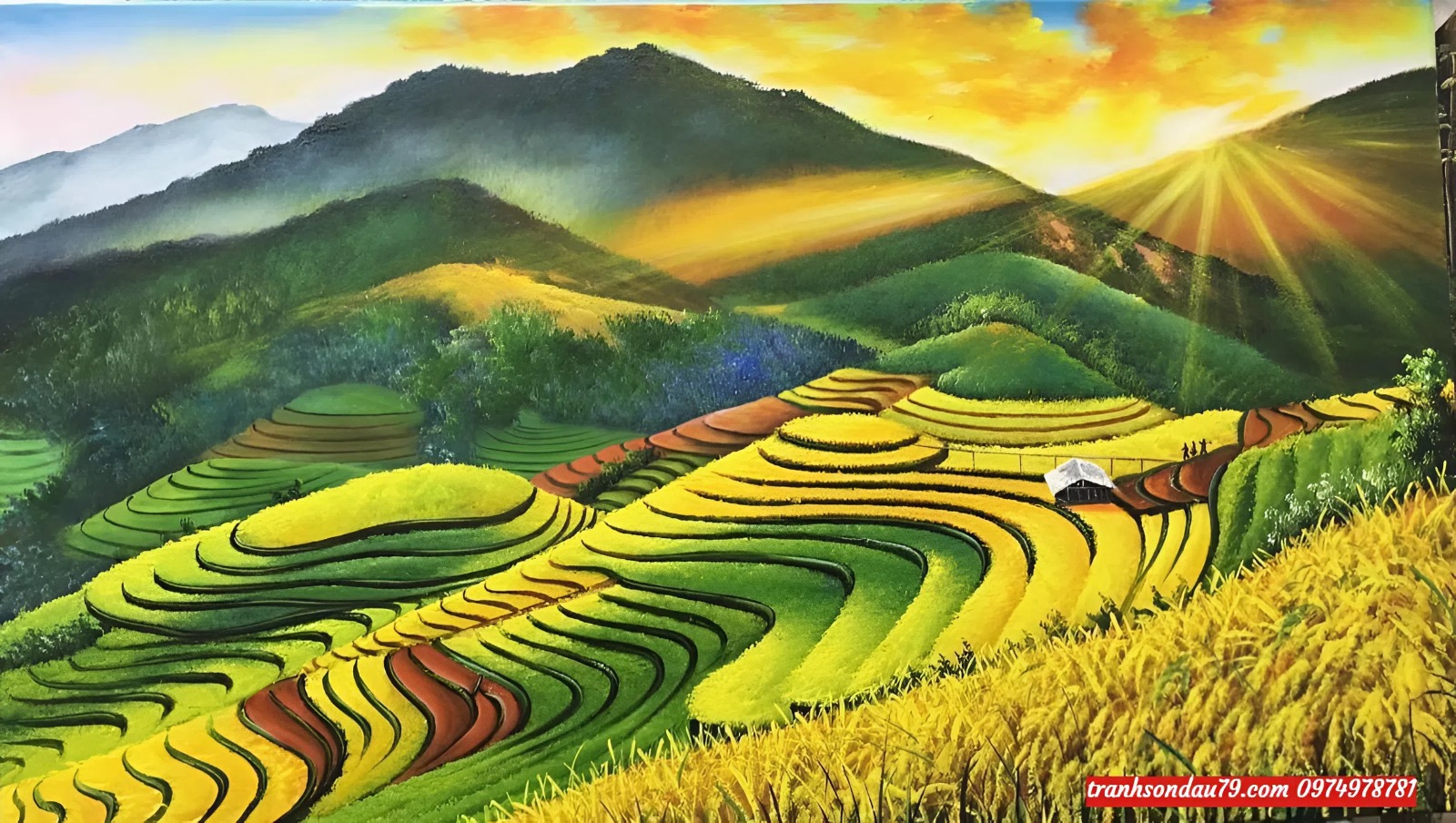 Tranh sơn dầu ruộng bậc thang HT4