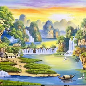 Tranh sơn thủy tranh sơn thủy hữu tình sang trọng TH19