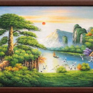 Tranh sơn thuỷ hữu tình đẹp nhẹ nhàng