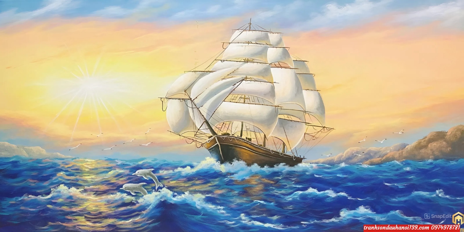 Tranh thuận buồm xuôi gió tranh thuận buồm TH27