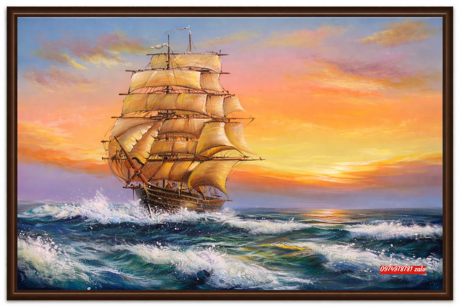 Tranh thuận buồm xuôi gió , tranh sơn dầu đẹp TH58
