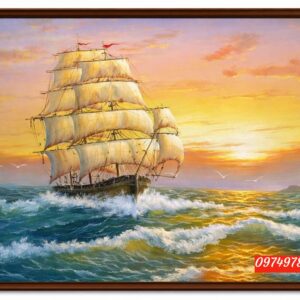 Tranh thuận buồm xuôi gió ý nghĩa phòng khách vip