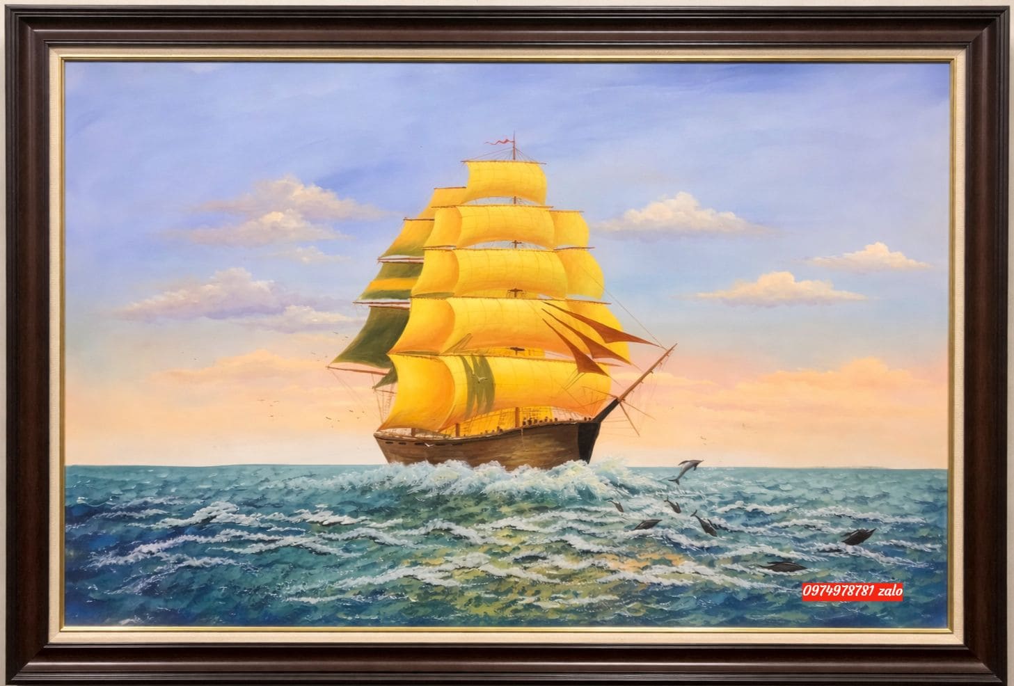 Tranh thuận buồm xuôi gió ra khơi TH72