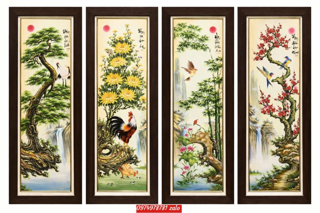 Tranh Tùng Cúc Trúc Mai