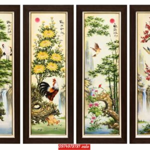 Tranh tùng cúc trúc mai, tranh phòng khách đẹp