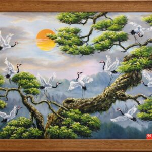 Tranh tùng hạc diễn niên sơn dầu ý nghĩa