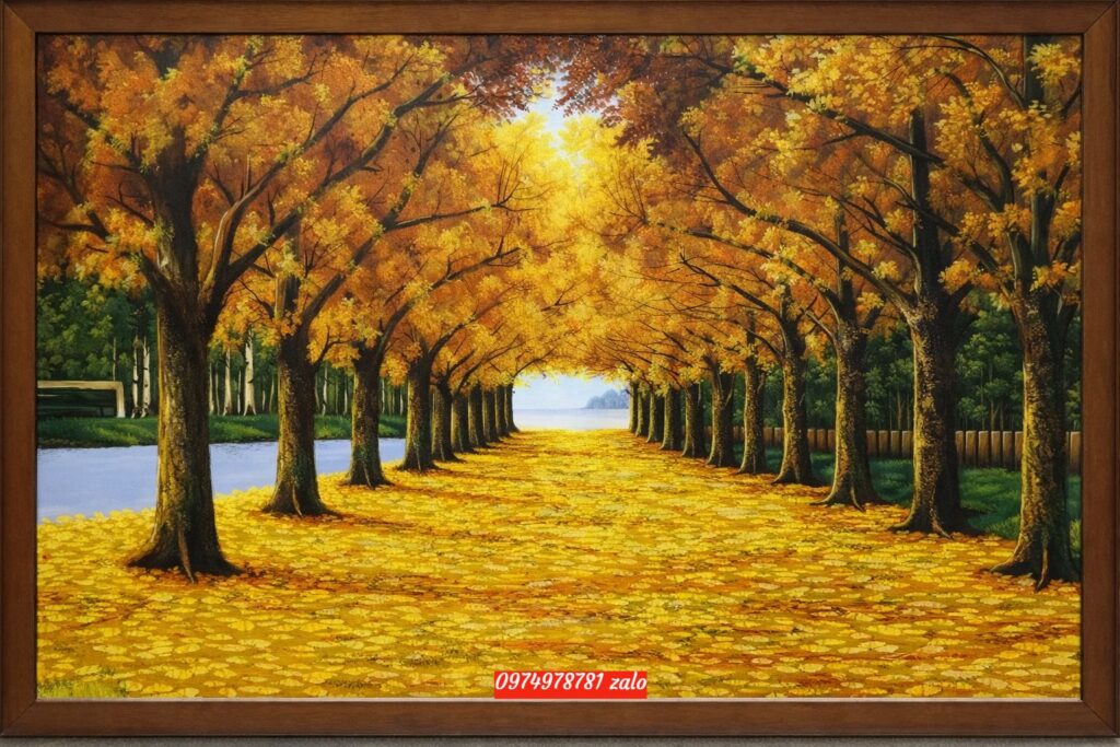 Tranh hàng cây lá vàng