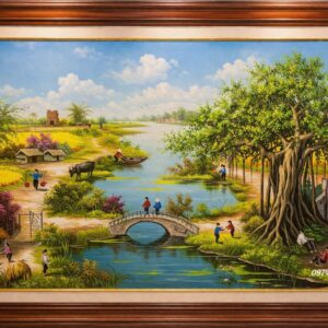 Tranh phong cảnh đồng quê treo tường khổ lớn Th33