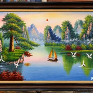 Tranh sơn thủy sơn dầu đẹp ý nghĩa TH103