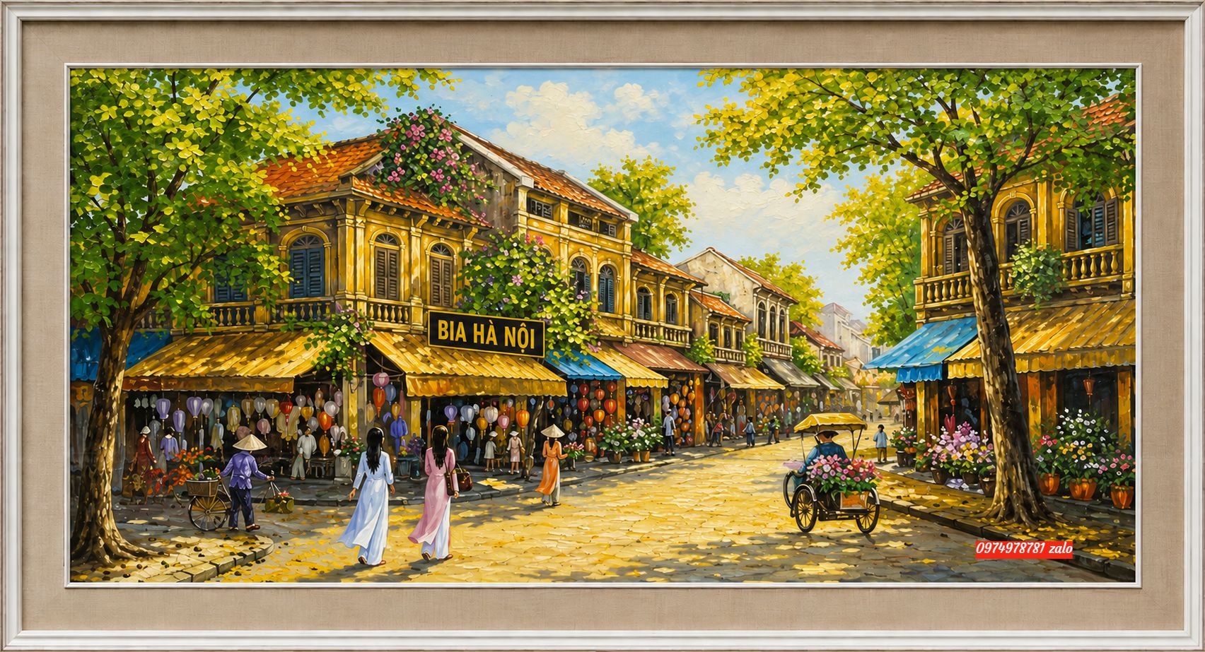 Tranh phố cổ hà nội - tranh phong cảnh hà nội sưa TH121