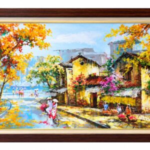 Tranh phố phường hà nội bức tranh phố cổ thơ mộng TH9